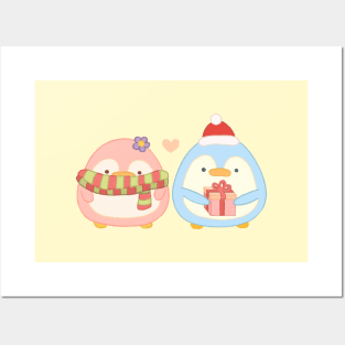 Festive Pingu Couple Posters and Art